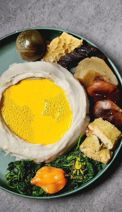 Taro-based fusion pizza with exotic toppings at Rosy AfroCuisine